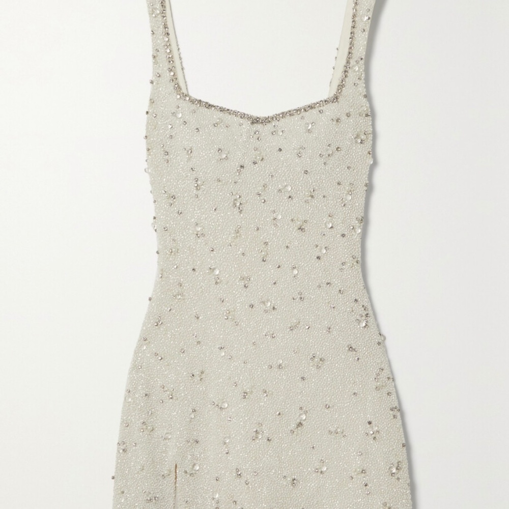Clio Peppiatt embellished stretch tulle mini dress